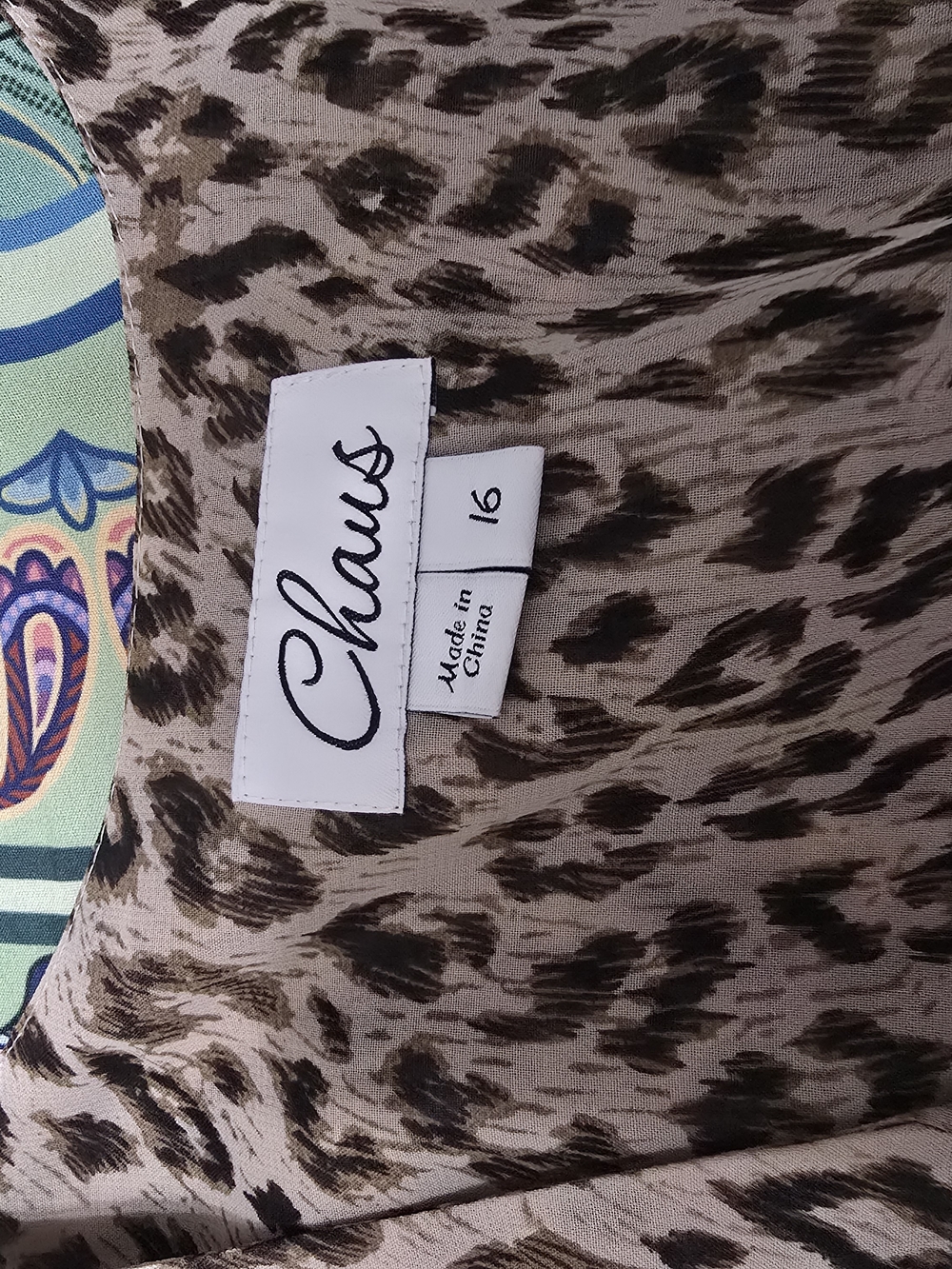 Leopard Print Ruffle Front Blouse - Neutral Animal Print - Picture 2 of 8